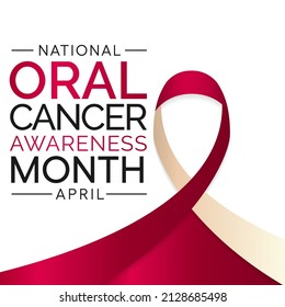 Oral, Head and neck cancer awareness month is observed every year in April. These cancers are diagnosed more often among people over age 50 than among younger people. Vector illustration