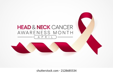 Oral, Head and neck cancer awareness month is observed every year in April. These cancers are diagnosed more often among people over age 50 than among younger people. Vector illustration