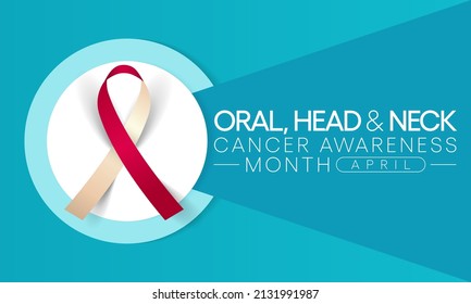 Oral, Head and neck cancer awareness month is observed every year in April. These cancers are diagnosed more often among people over age 50 than among younger people. Vector illustration