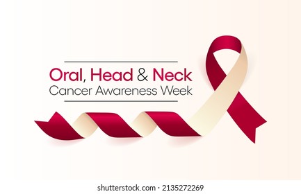 Oral, Head and neck cancer awareness week is observed every year in April. These cancers are diagnosed more often among people over age 50 than among younger people. Vector illustration