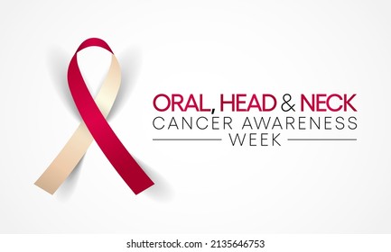 Oral, Head and neck cancer awareness week is observed every year in April. These cancers are diagnosed more often among people over age 50 than among younger people. Vector illustration