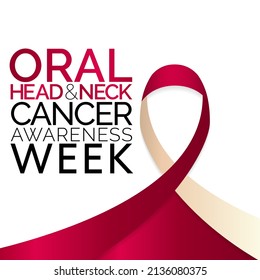 Oral, Head and neck cancer awareness week is observed every year in April. These cancers are diagnosed more often among people over age 50 than among younger people. Vector illustration