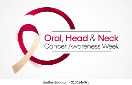 Oral, Head and neck cancer awareness week is observed every year in April. These cancers are diagnosed more often among people over age 50 than among younger people. Vector illustration