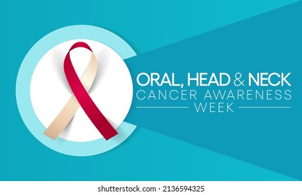 Oral, Head and neck cancer awareness week is observed every year in April. These cancers are diagnosed more often among people over age 50 than among younger people. Vector illustration