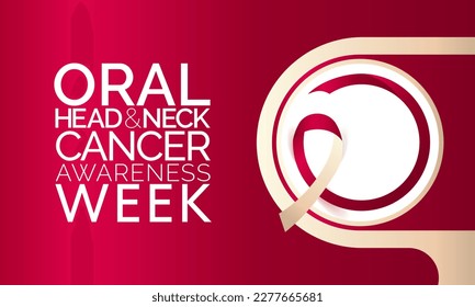 Oral, Head and neck cancer awareness week is observed every year in April. These cancers are diagnosed more often among people over age 50 than among younger people. Vector illustration