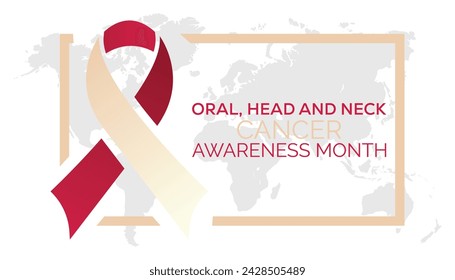 Oral, Head and Neck cancer awareness month observed every year in April. poster, card and background vector illustration design.