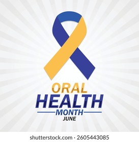 Oral Health Month Vector illustration. June. Holiday concept. Template for background, banner, card, poster with text inscription.