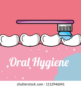 oral hygiene brushing tooth and gum inside mouth