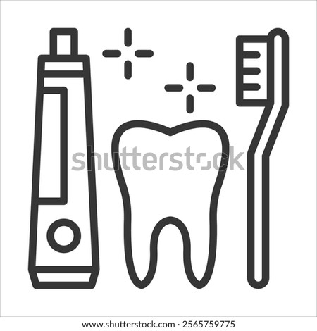 Oral Hygiene Icon Vector Illustration Outline Style