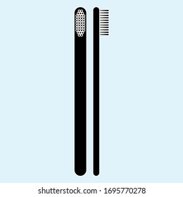 Oral hygiene icons. Dental cleaning kit. Vector set. Manual toothbrush, toothpaste, toothbrush for baby. Isolated on white background.