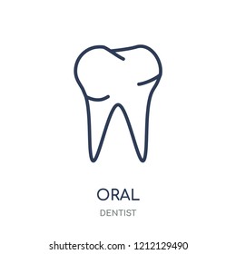 Oral icon. Oral linear symbol design from Dentist collection. Simple outline element vector illustration on white background.