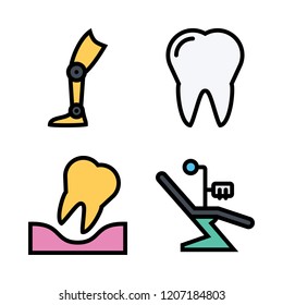 oral icon set. vector set about prothesis, tooth and dentist icons set.