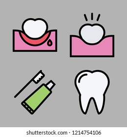 oral icon set. vector set about tooth and toothbrush icons set.