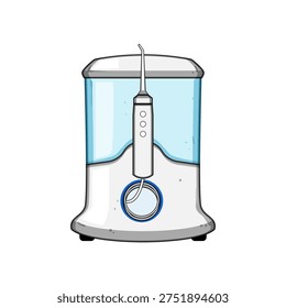 Oral irrigator device providing effective water flossing for daily dental hygiene, reaching between teeth and below the gumline to remove plaque and food debris for healthier mouth