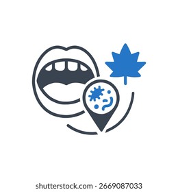Ícone De Teste De Microbioma Oral Isolado No Fundo Branco