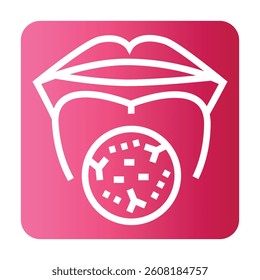 Oral microflora black line icon for digital and print projects. Minimal clean icons for apps and websites.