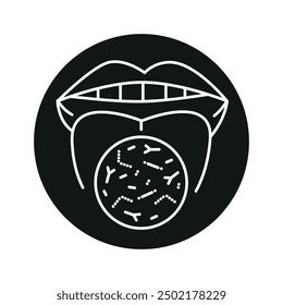 Oral microflora line black icon. Sign for web page, mobile app, button, logo. Vector isolated button. Editable stroke.