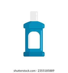 Oral mouthwash icon flat vector. Dental care. Mint liquid isolated