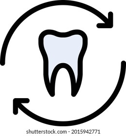 oral shield vector line colour icon