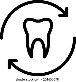 oral shield vector thin line icon