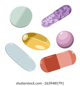 Oral solid dosage form of medicine vector illustration 