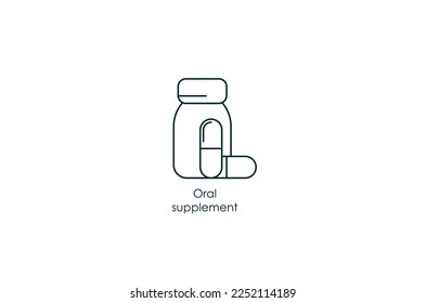 Ilustración vectorial de icono de suplemento oral 