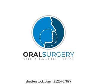 oral surgery round emblem logo template	