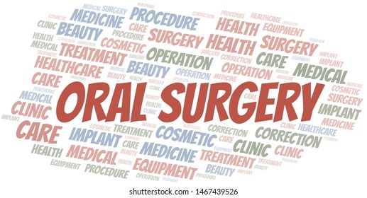 Oral Surgery Word Cloud Vector Made With Text Only