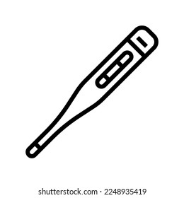 oral thermometer first aid line icon vector. oral thermometer first aid sign. isolated contour symbol black illustration