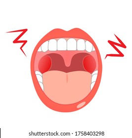 Oral throat health illustration,get cold