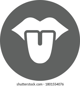 Oral, Tongue Icon, gray version