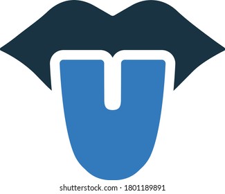 Oral, Tongue Icon, vector graphics on white background