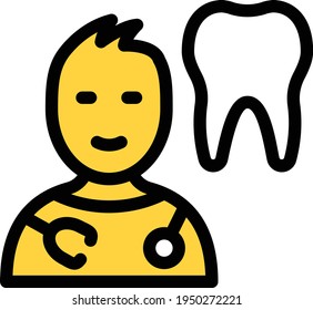 oral vector colour line icon