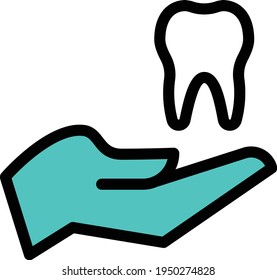 oral vector colour line icon