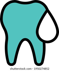 oral vector colour line icon