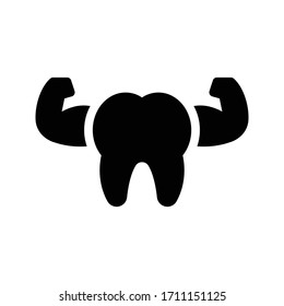 icono plano de glifo vectorial oral 