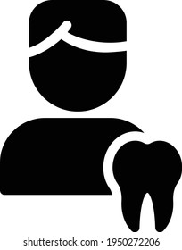 oral vector glyph flat icon
