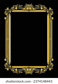 ORANAMENT BORDERS AND FRAME SIMPLE GOLD