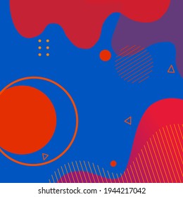 Orang and blue abstract background with element