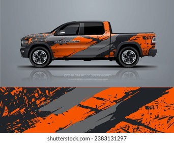 Orang Dirt pick up truck car wrap livery design