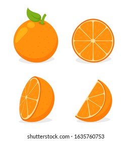 Orang fruit. Oranges cut in half and then squeezed orange juice Isolated on white background.