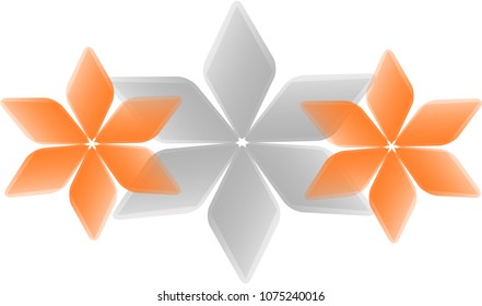 Orang and gray flower icon on white background ,pattern for business banner,logo illustration vector