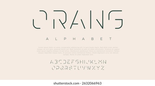 Orang Simple abstract serif alphabet font. Serif lettering for wedding, music, logo, fashion. Creative simple vector illustration 