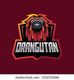 Orang utan mascot for esport and sport team logo Premium Vector