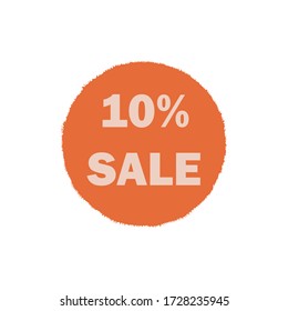 orange 10 percent discount icon, vector illustration
