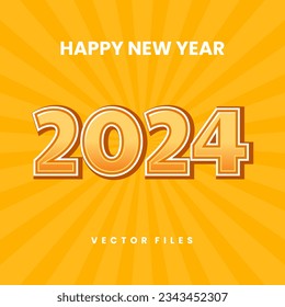 Neujahrsvektor Orange 2024