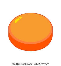 Orange 3d button icon background for web or print design element
