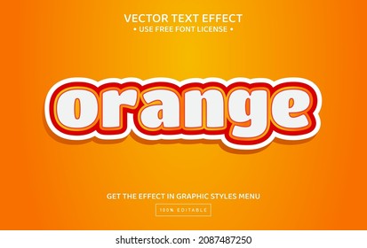 Orange 3D editable text effect