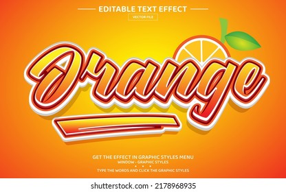 Orange 3D editable text effect template