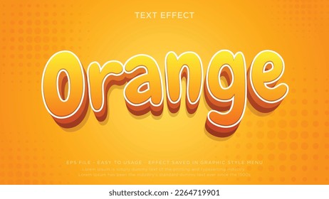 Orange 3d editable text effect	